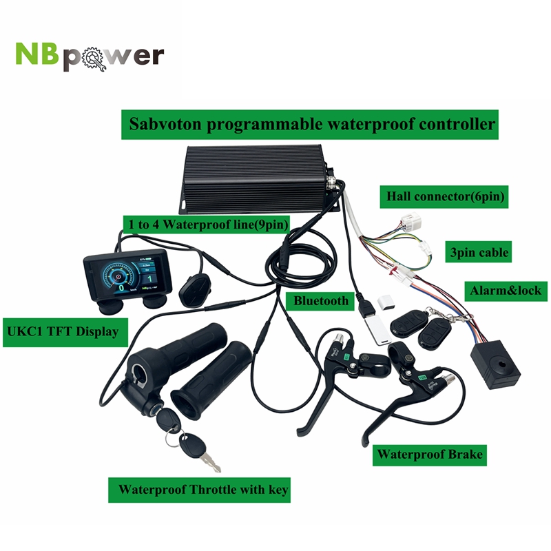 72V 5000W Hub Motor Kit - Programmierbarer Sabvoton SVMC 72V 80A 100A