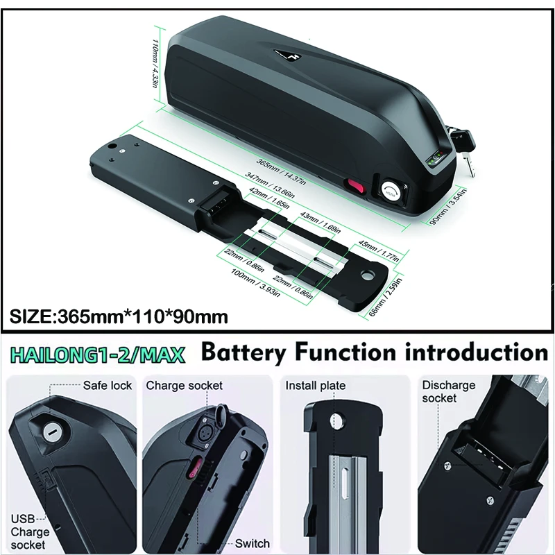 36V 48V 52V Elektrofahrrad Hai – Ebike Battery 48V 20Ah Hailong Bewertung und Preis